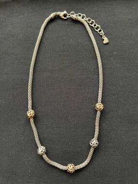 Charles Krypell Sterling Silver Ivy Lace Ball Station Necklace